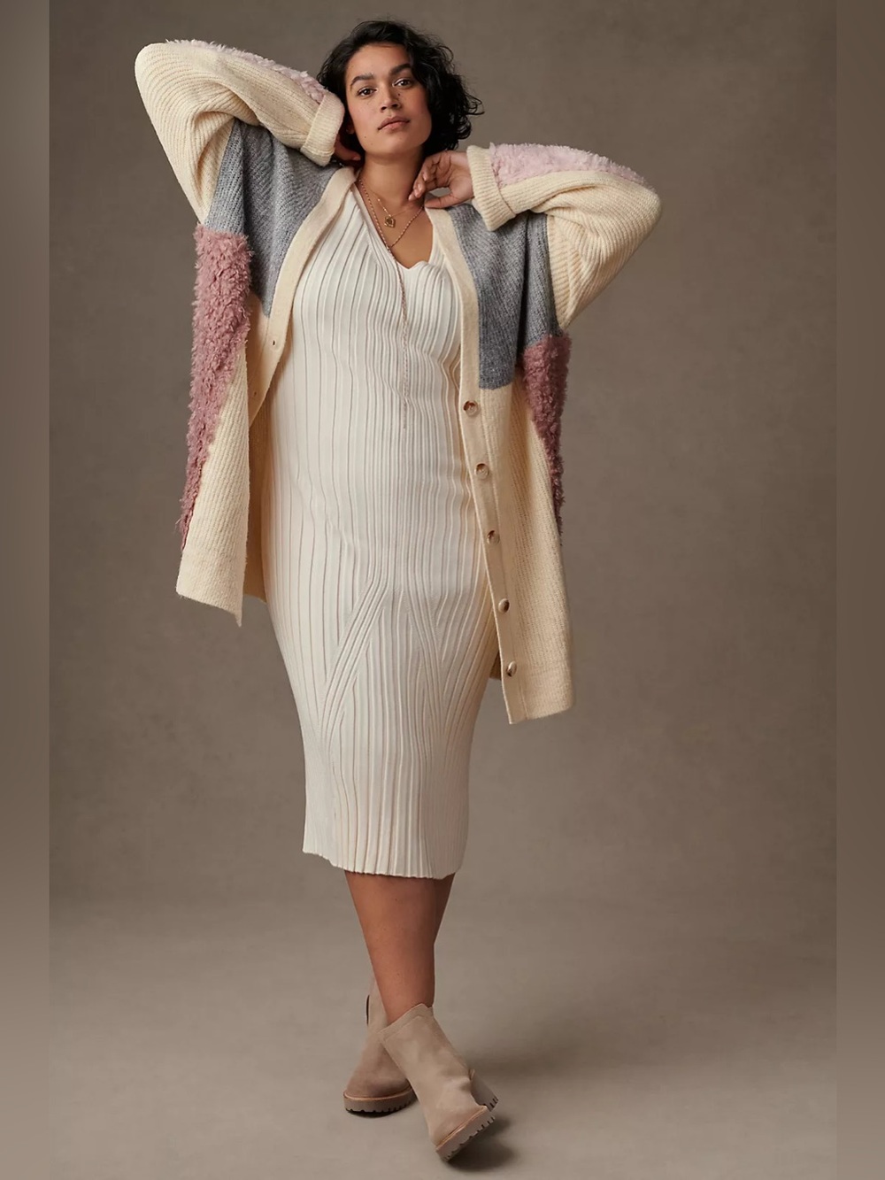 NWT Maeve for Anthropologie Maris Midi Cream Sweater Dress 2X